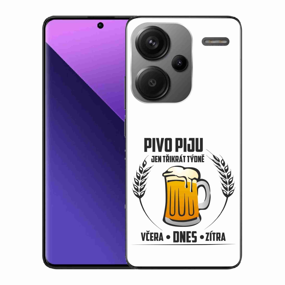 Gelový kryt mmCase na Xiaomi Redmi Note 13 Pro+ 5G - pivní motiv bílé pozadí