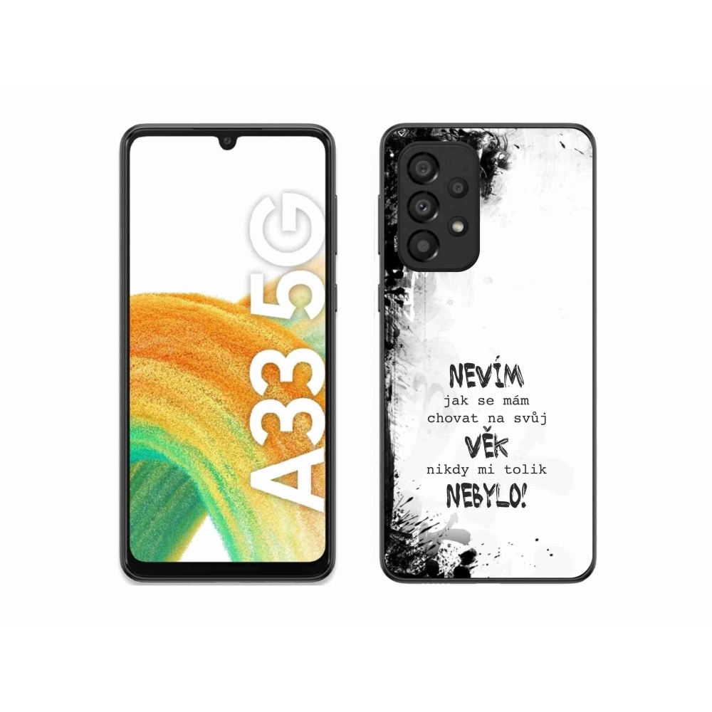Gelový kryt mmCase na Samsung Galaxy A33 5G - vtipný text 14 bílé pozadí