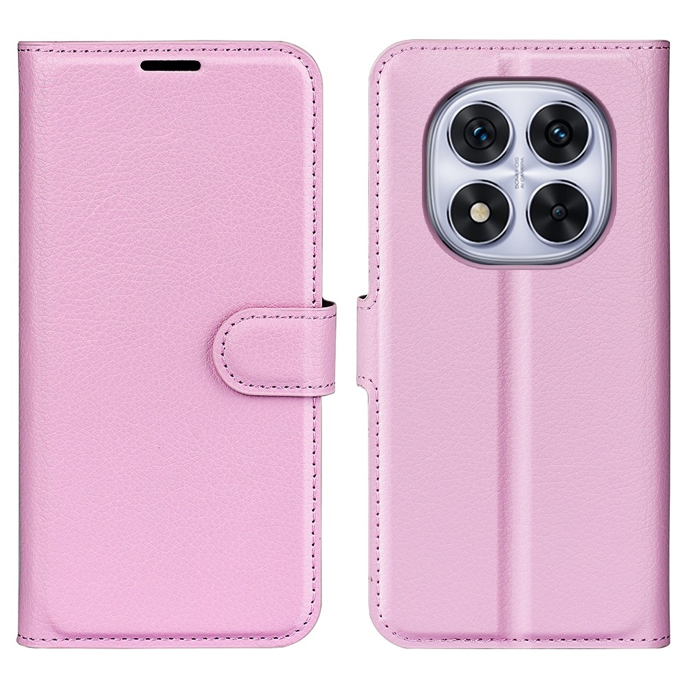 Litchi knížkové pouzdro na Xiaomi Redmi Note 14 Pro 5G/Poco X7 5G - růžové