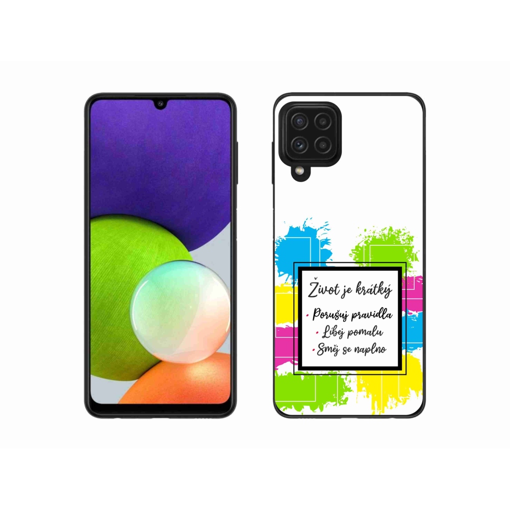 Gelový kryt mmCase na Samsung Galaxy A22 4G - citát 5 bílé pozadí