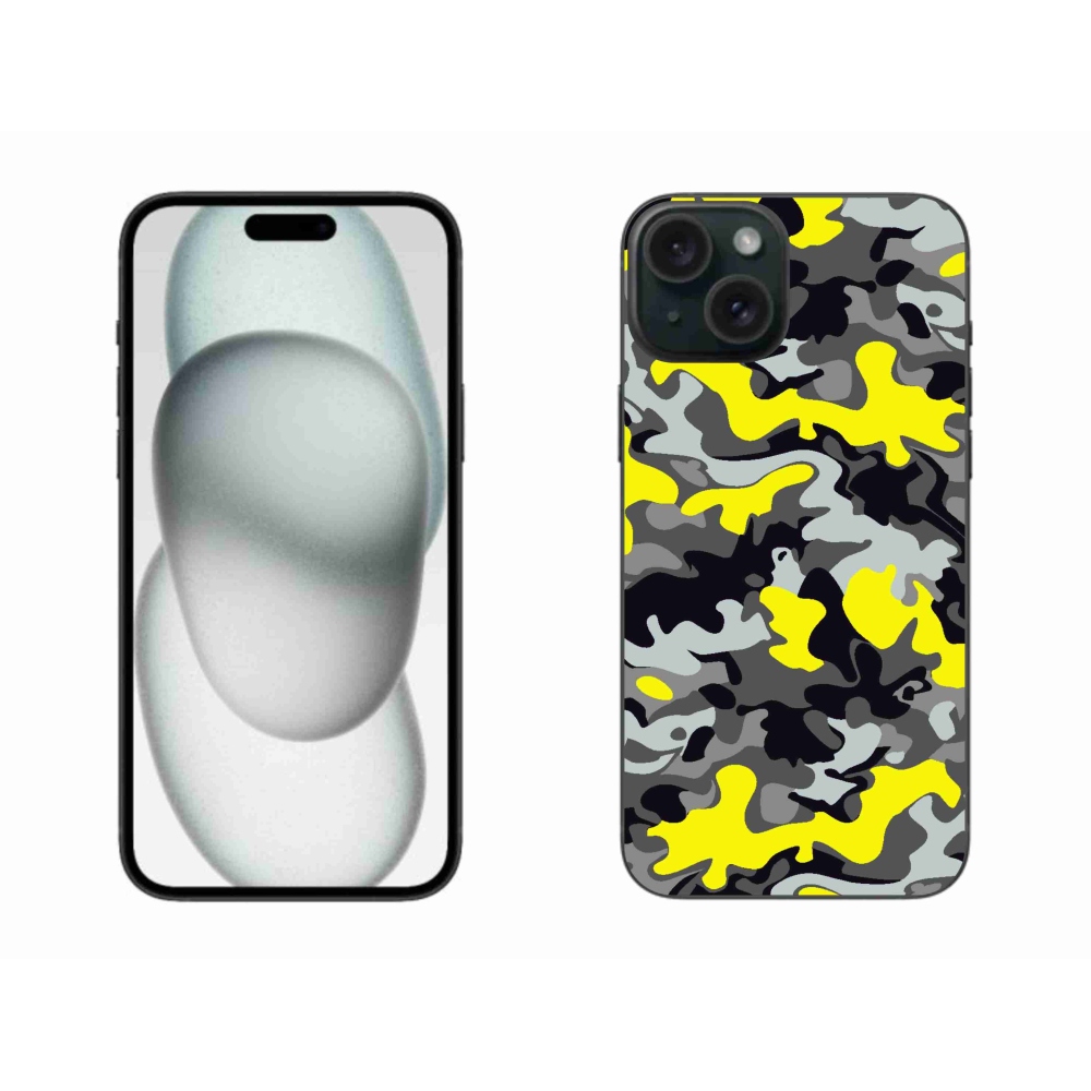 Gelový kryt mmCase na iPhone 15 Plus - maskáčový vzor 6