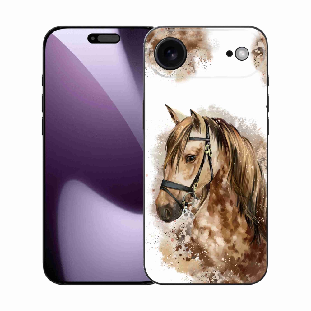 Gelový kryt mmCase na iPhone 17 Air - hnědý kreslený kůň