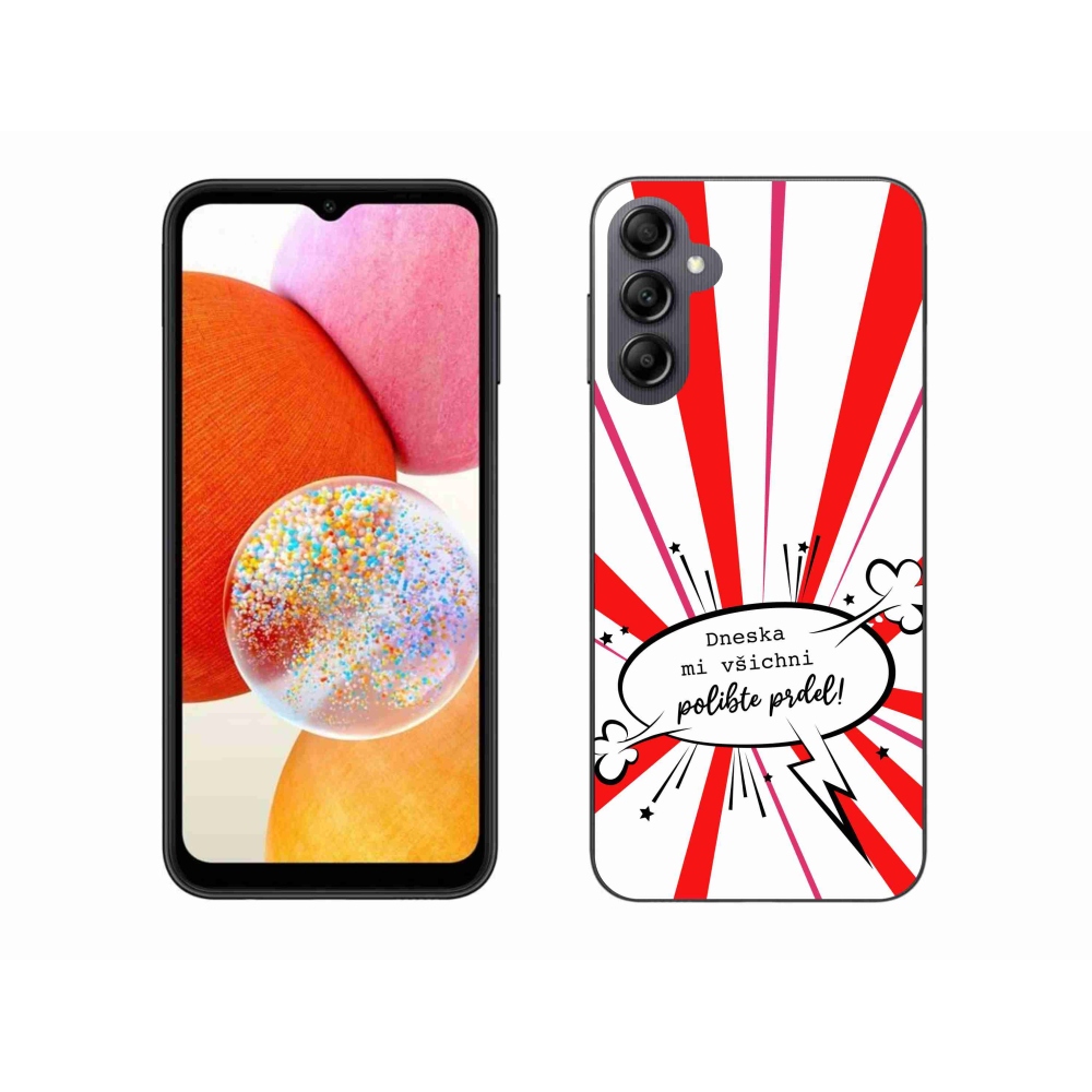 Gelový kryt mmCase na Samsung Galaxy A14 4G/5G - vtipný text 15 bílé pozadí