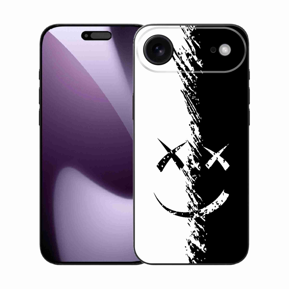 Gelový kryt mmCase na iPhone 17 Air - černobílý smajlík