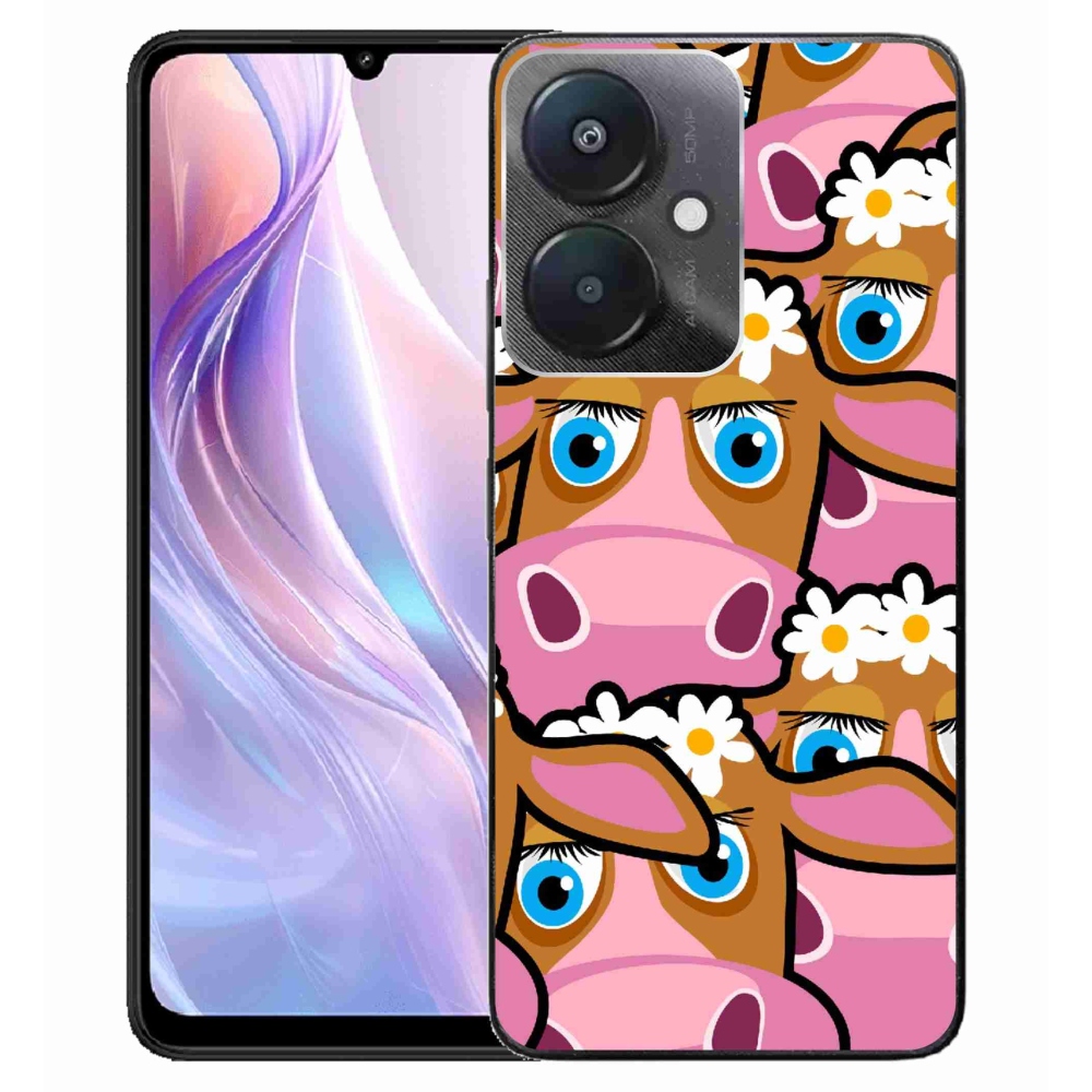 Gelový kryt mmCase na Xiaomi Redmi 13C 5G - kreslené kravičky