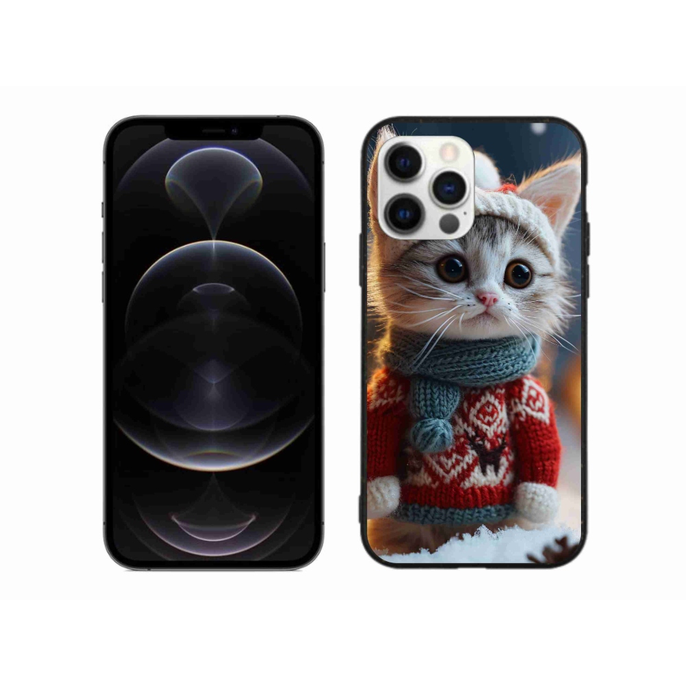 Gelový kryt mmCase na iPhone 12 Pro Max - kotě ve svetru
