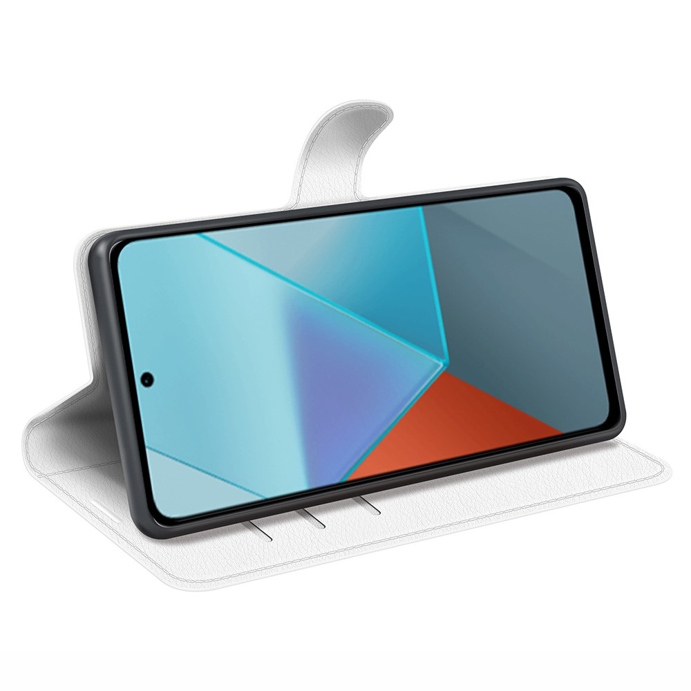 Litchi knížkové pouzdro na Xiaomi Redmi Note 13 Pro 5G/Poco X6 5G - bílé