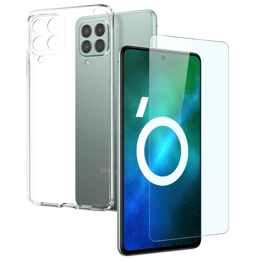 NORTHJO průhledný gelový obal + tvrzené sklo na Samsung Galaxy M53 5G - průhledný