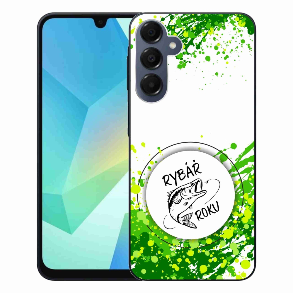 Gelový kryt mmCase na Samsung Galaxy A16 4G/5G - rybář roku bílé pozadí