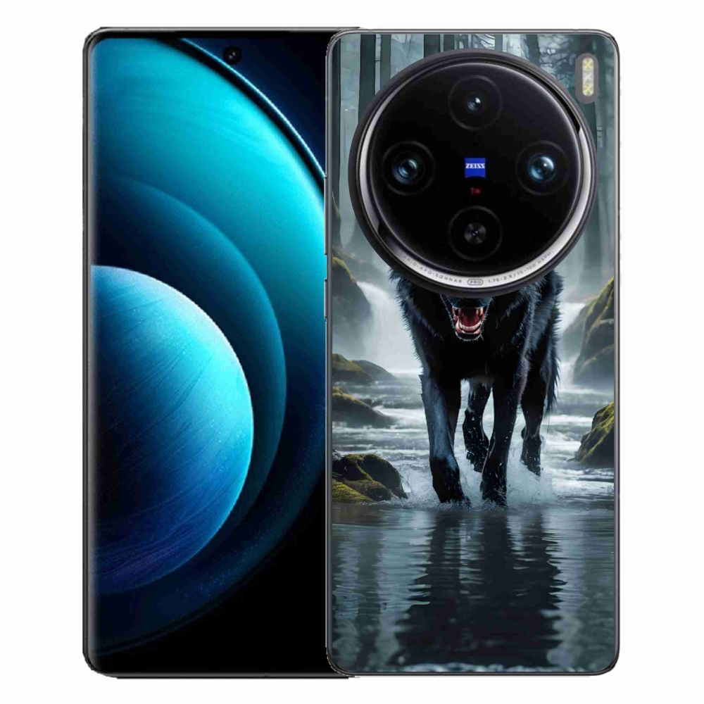 Gelový kryt mmCase na Vivo X100 Pro 5G - černý vlk