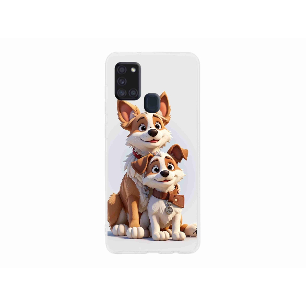 Gelový kryt mmCase na Samsung Galaxy A21s - kreslení psi