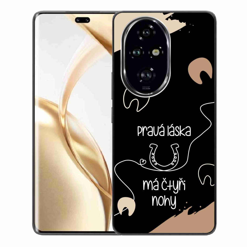 Gelový kryt mmCase na Honor 200 Pro 5G - koňský motiv černé pozadí