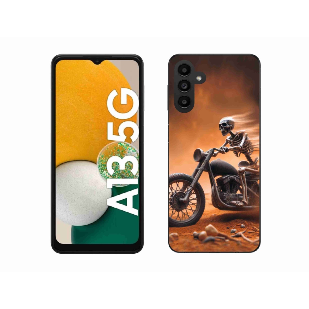Gelový kryt mmCase na Samsung Galaxy A13 5G - kostra na motorce