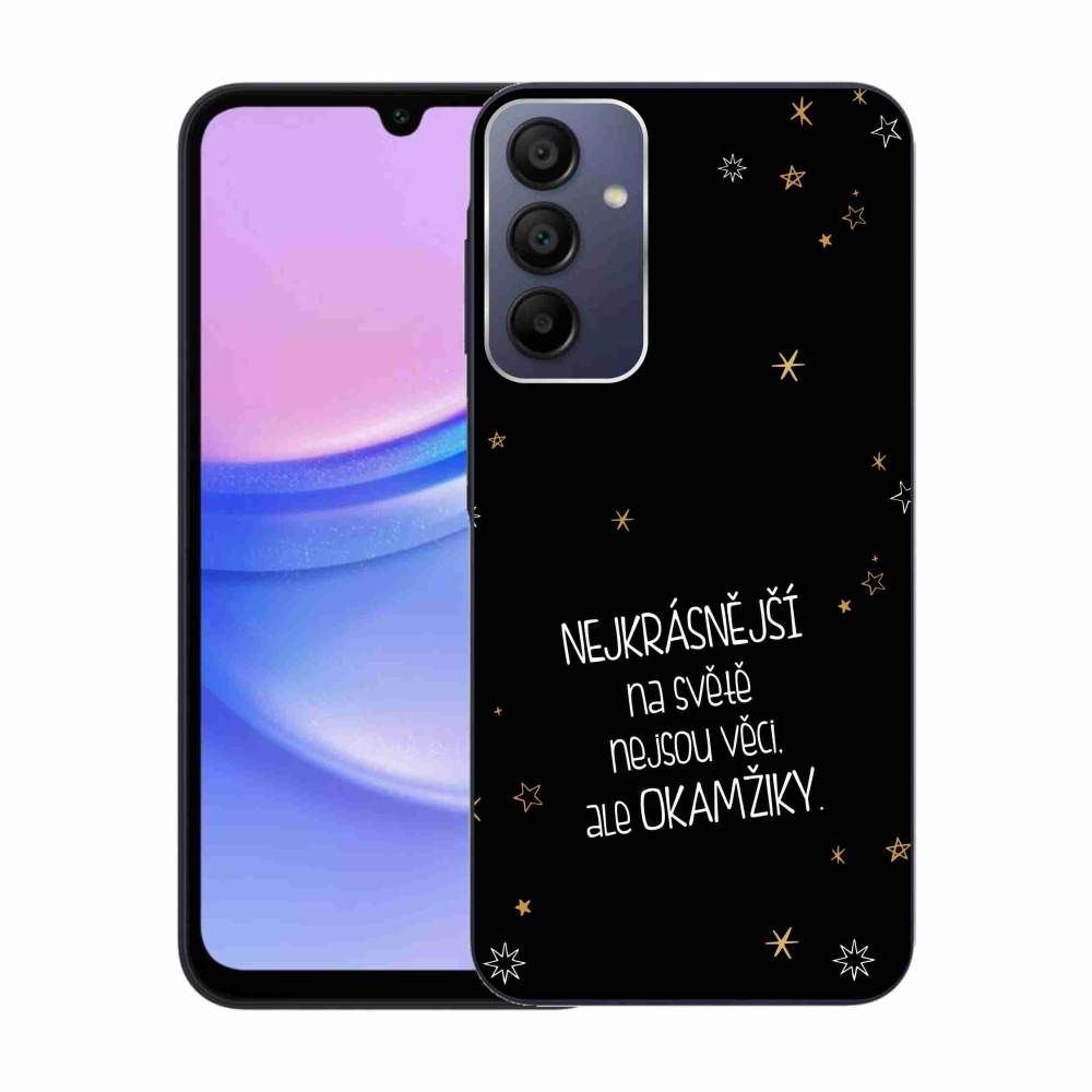 Gelový kryt mmCase na Samsung Galaxy A15 4G/5G - citát 4 černé pozadí