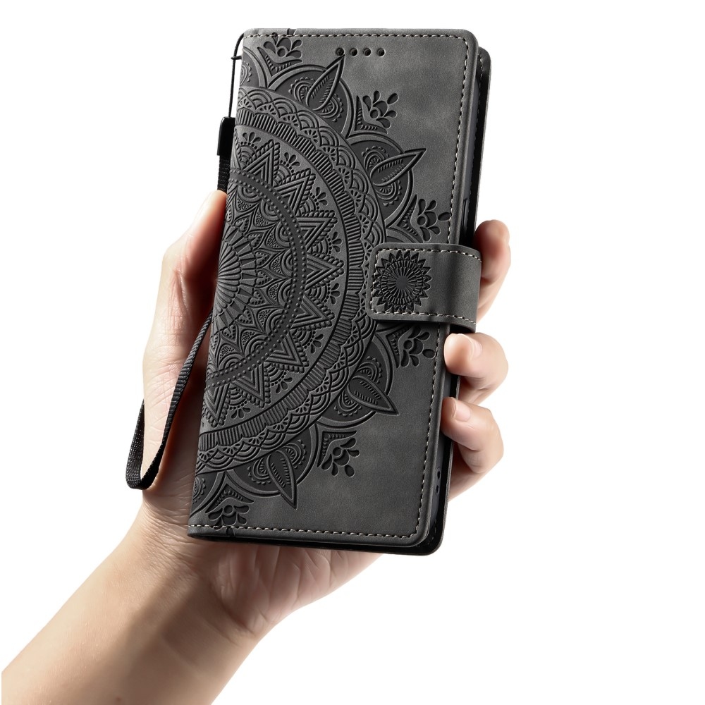 Mandalas knížkové pouzdro na Xiaomi Redmi Note 14 - šedé