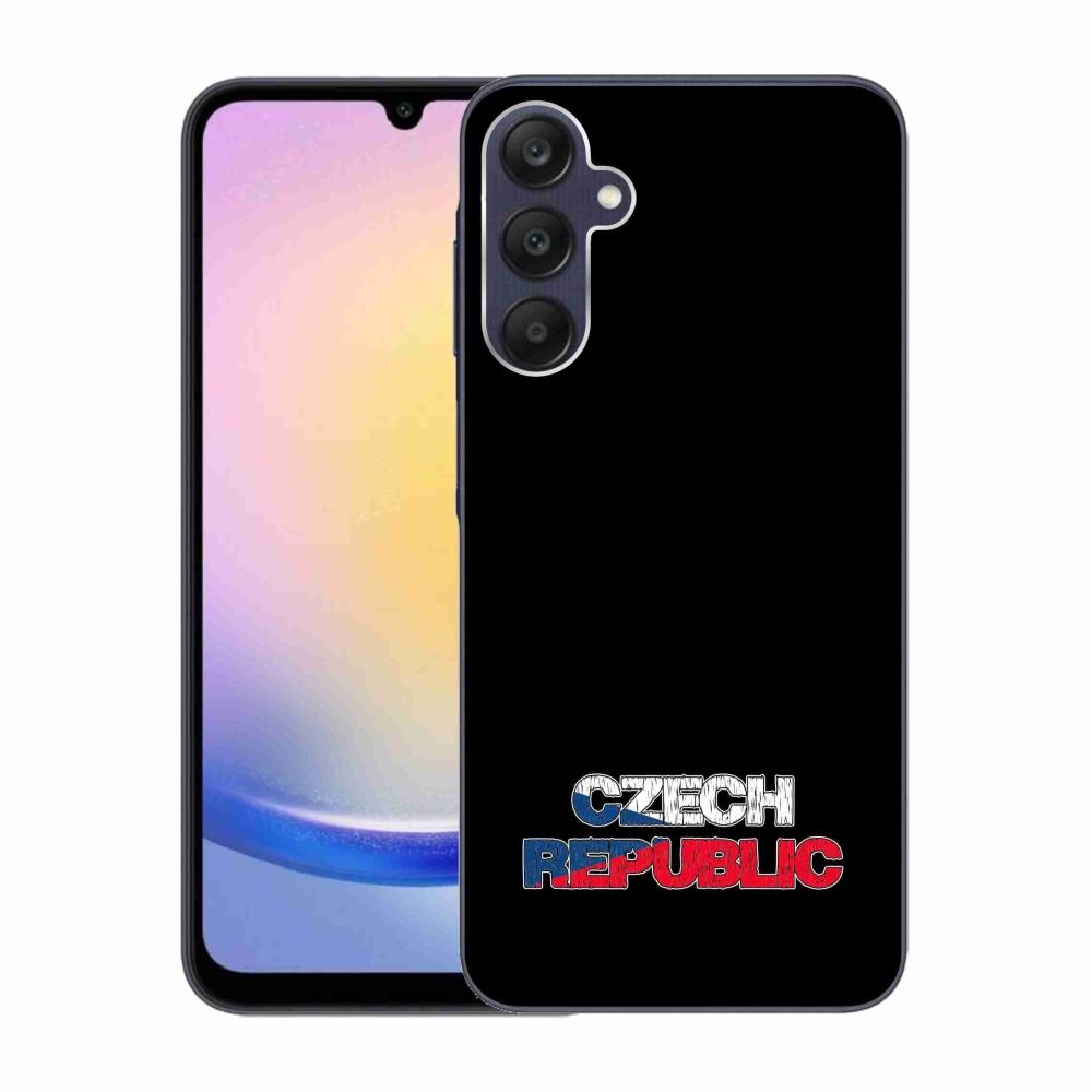Gelový kryt mmCase na Samsung Galaxy A25 5G - Czech Republic černé pozadí