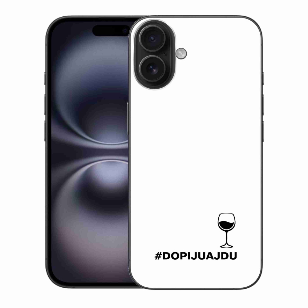 Gelový kryt mmCase na iPhone 16 Plus - vinný motiv bílé pozadí
