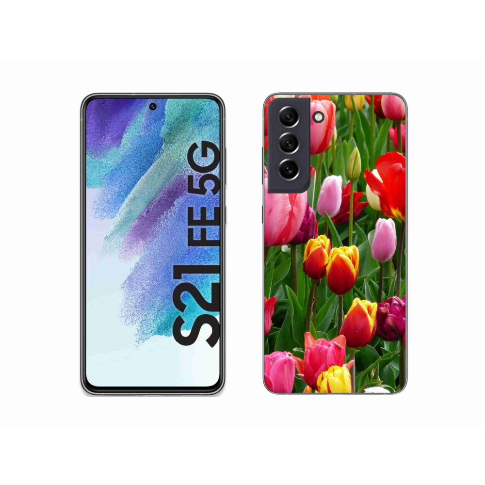 Gelový kryt mmCase na Samsung Galaxy S21 FE 5G - tulipány