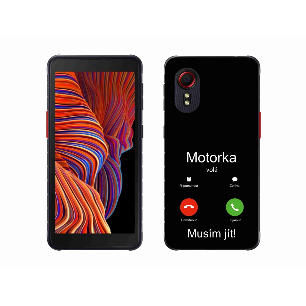 Gelový kryt mmCase na Samsung Galaxy Xcover 5 - motorka volá černé pozadí