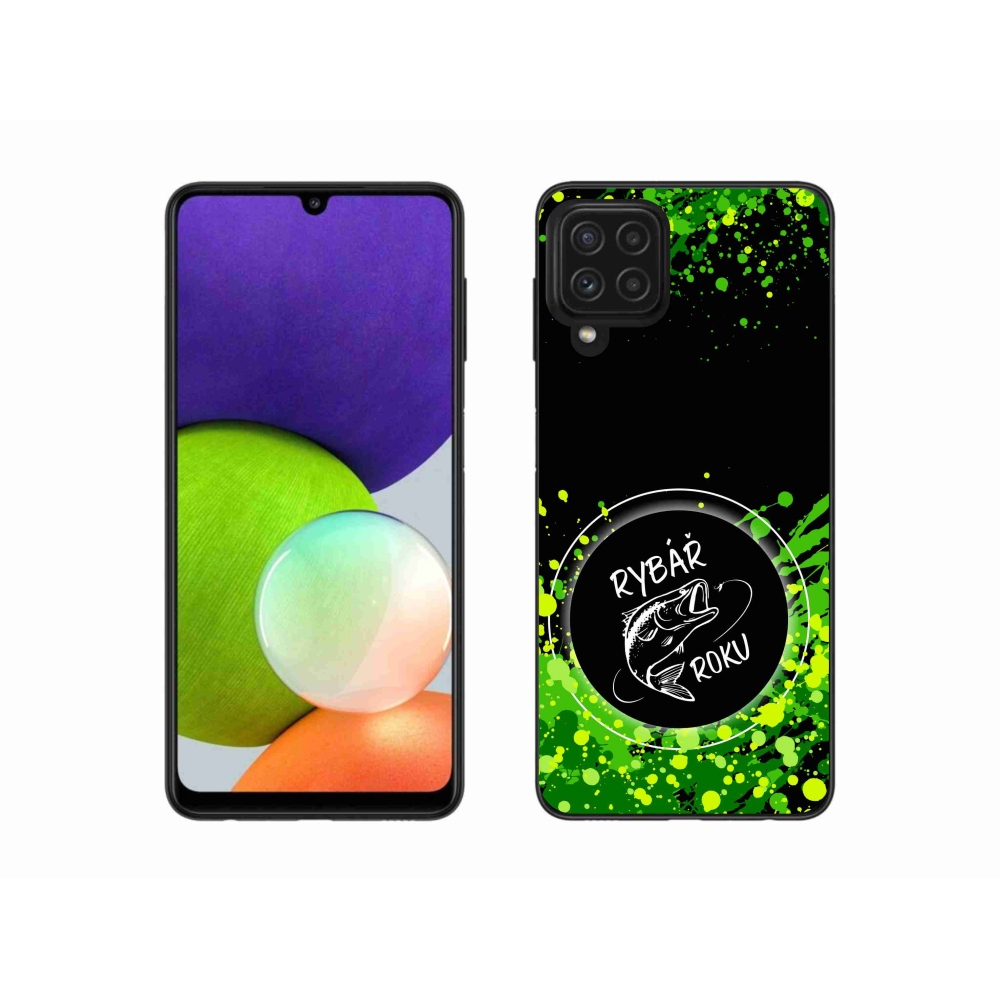 Gelový kryt mmCase na Samsung Galaxy A22 4G - rybář roku černé pozadí