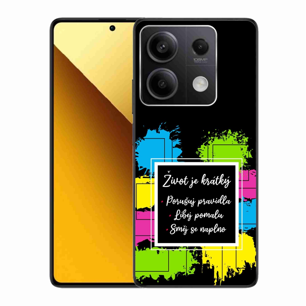 Gelový kryt mmCase na Xiaomi Redmi Note 13 5G - citát 5 černé pozadí