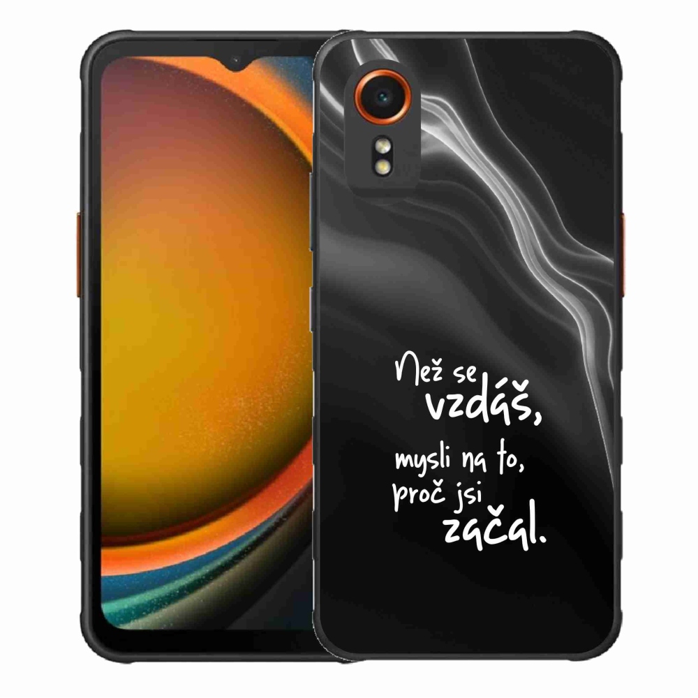 Gelový kryt mmCase na Samsung Galaxy Xcover 7 - citát 2 černé pozadí