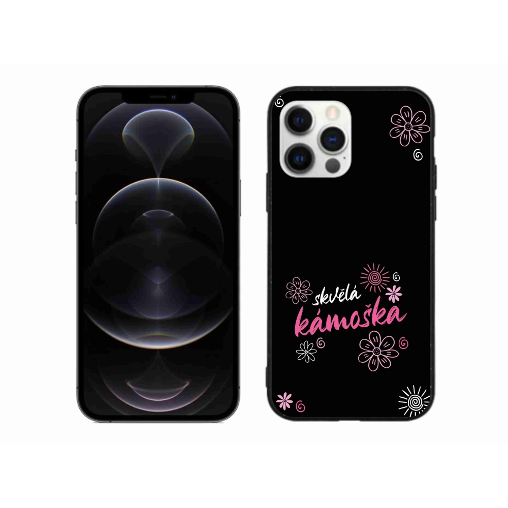 Gelový kryt mmCase na iPhone 12 Pro Max - skvělá kámoška černé pozadí