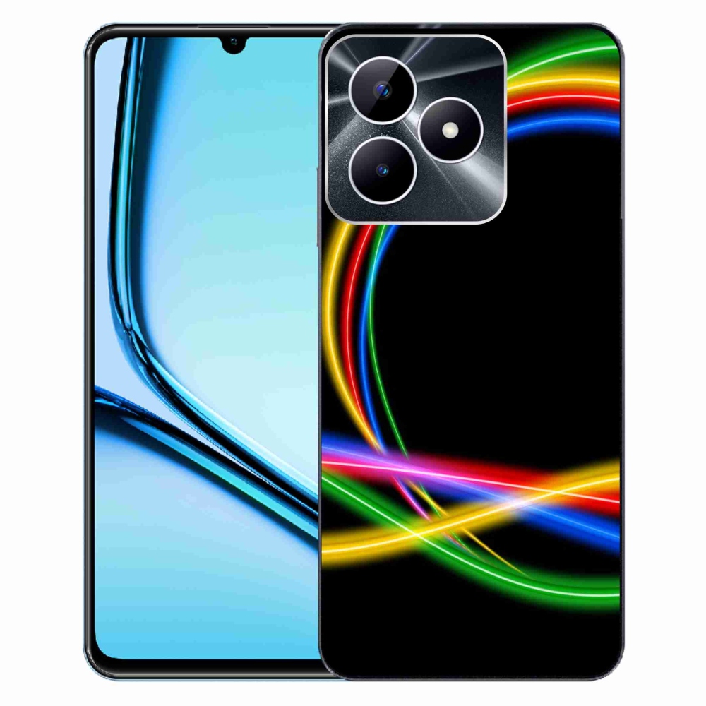 Gelový obal mmCase na Realme Note 50 - neonové kruhy