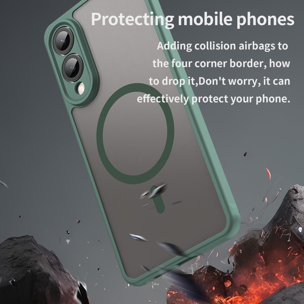 Case matný gelový obal s MagSafe na Samsung Galaxy S25 Edge - zelený