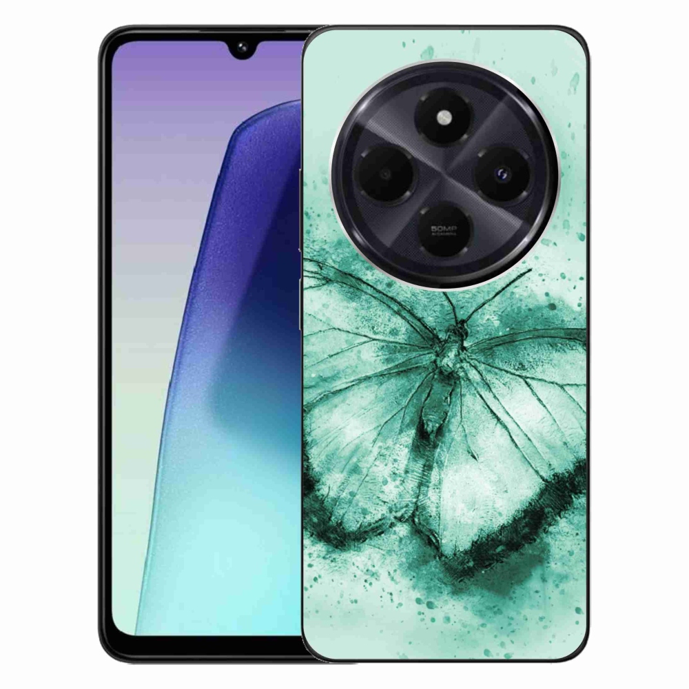 Gelový obal mmCase na Xiaomi Redmi 14C/Poco C75 - zelený motýl
