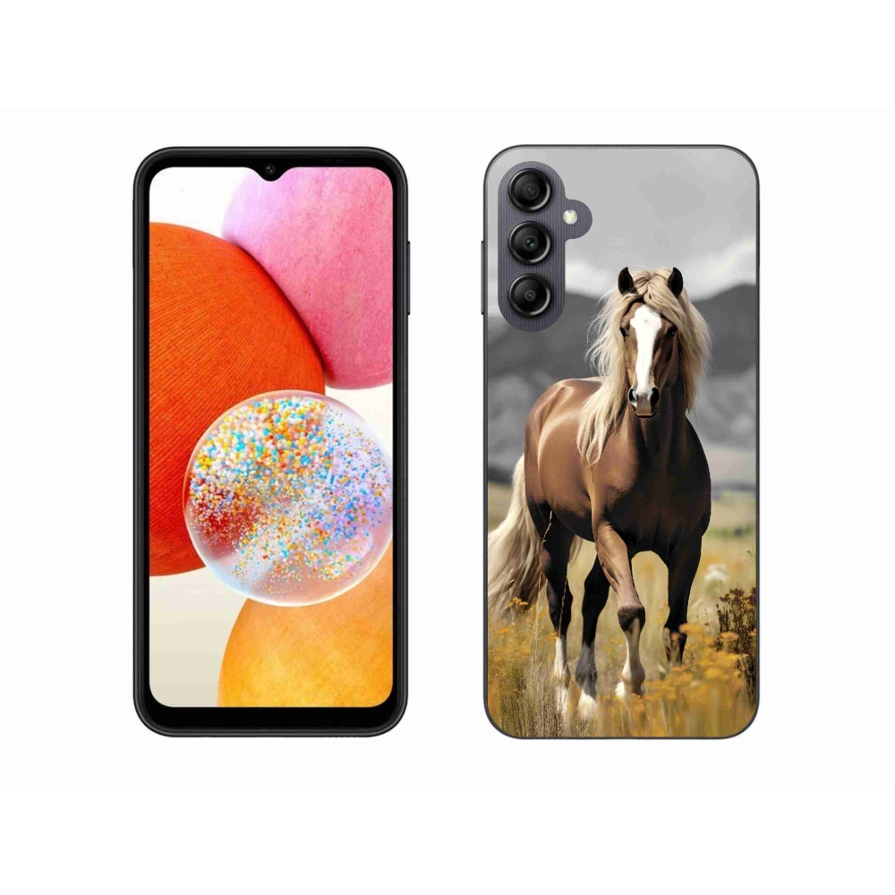 Gelový kryt mmCase na Samsung Galaxy A14 4G/5G - hnědý kůň 1