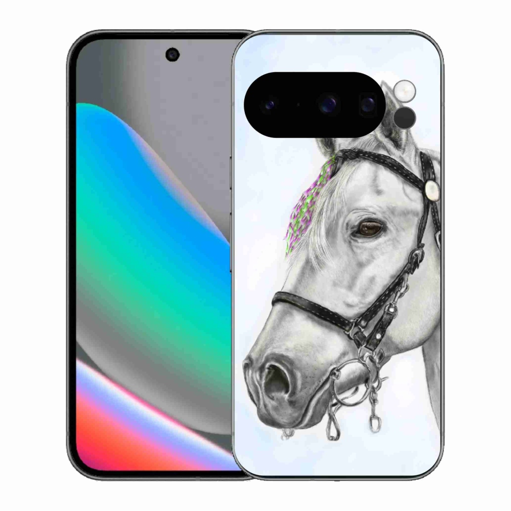 Gelový kryt mmCase na Google Pixel 10 Pro - bílý kůň 1