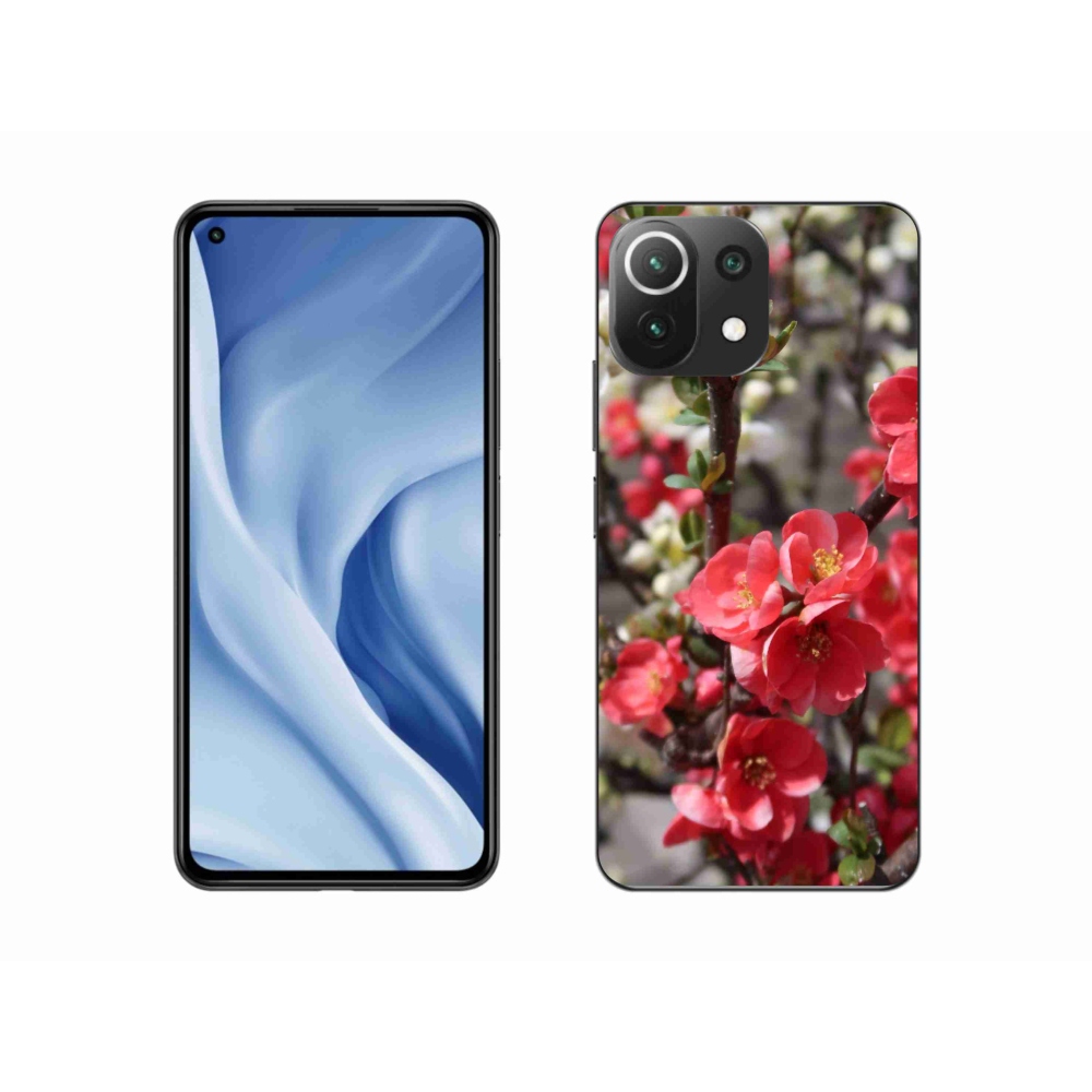 Gelový kryt mmCase na Xiaomi 11 Lite 5G NE - červené květy
