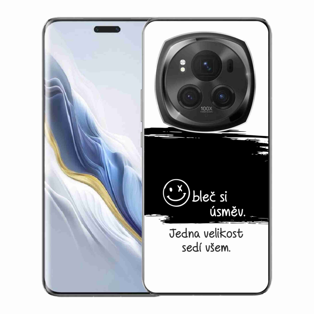 Gelový kryt mmCase na Honor Magic 6 Pro 5G - vtipný text 8 černobílé pozadí