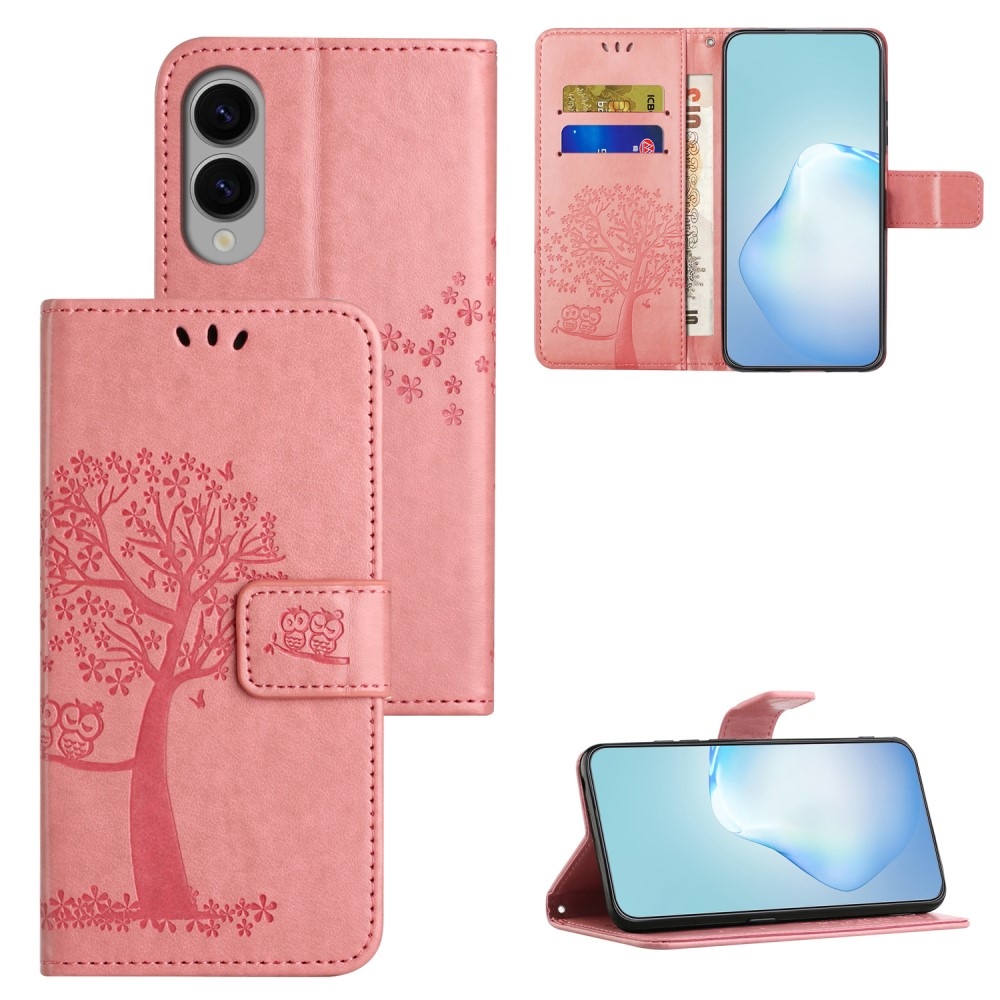 Tree knížkové pouzdro na Samsung Galaxy S25 Edge - růžové