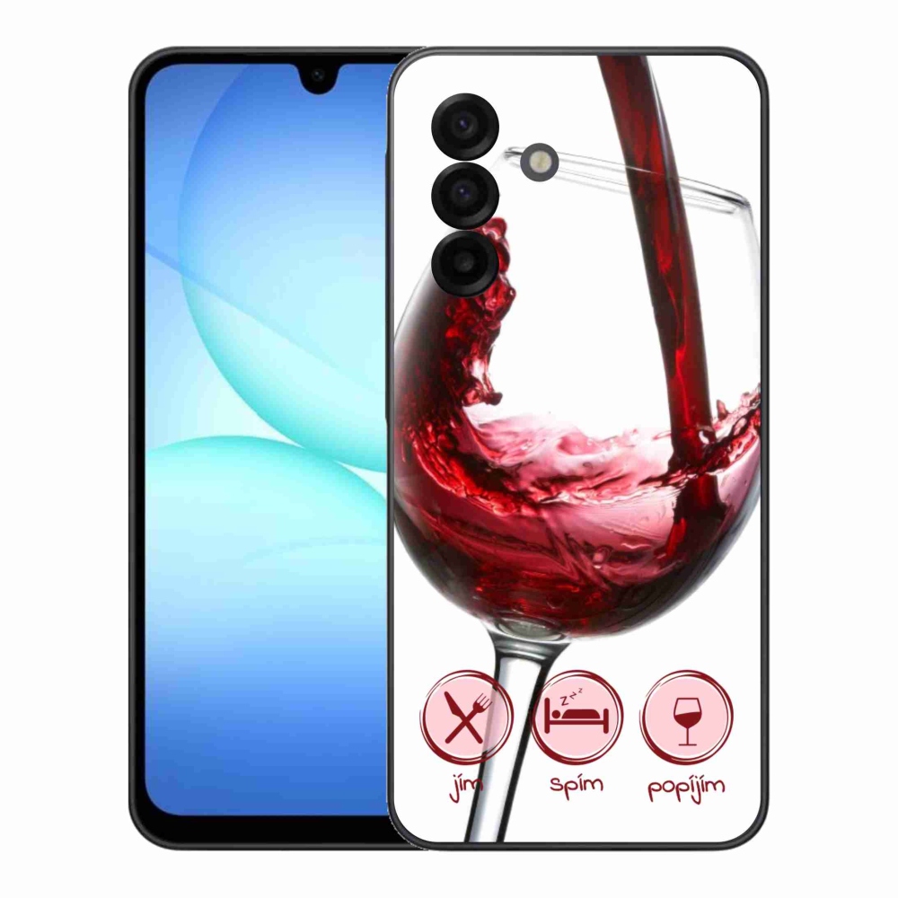 Gelový kryt mmCase na Samsung Galaxy A17 5G - sklenička vína červené