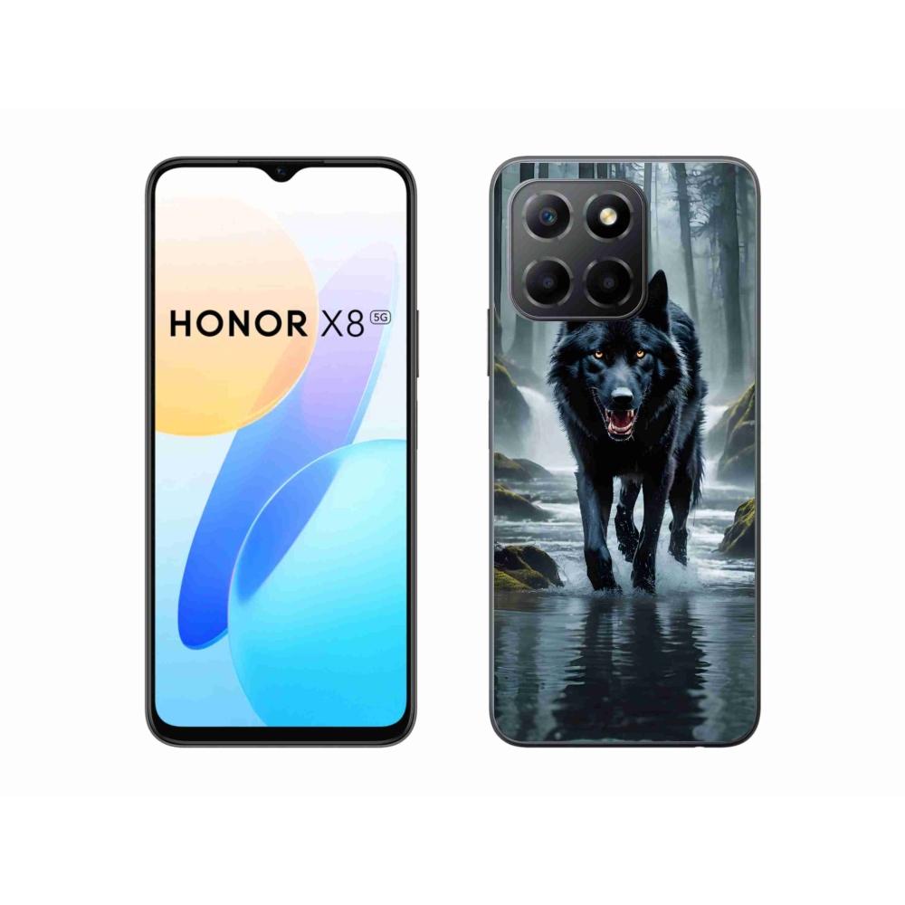 Gelový kryt mmCase na Honor X8 5G - černý vlk