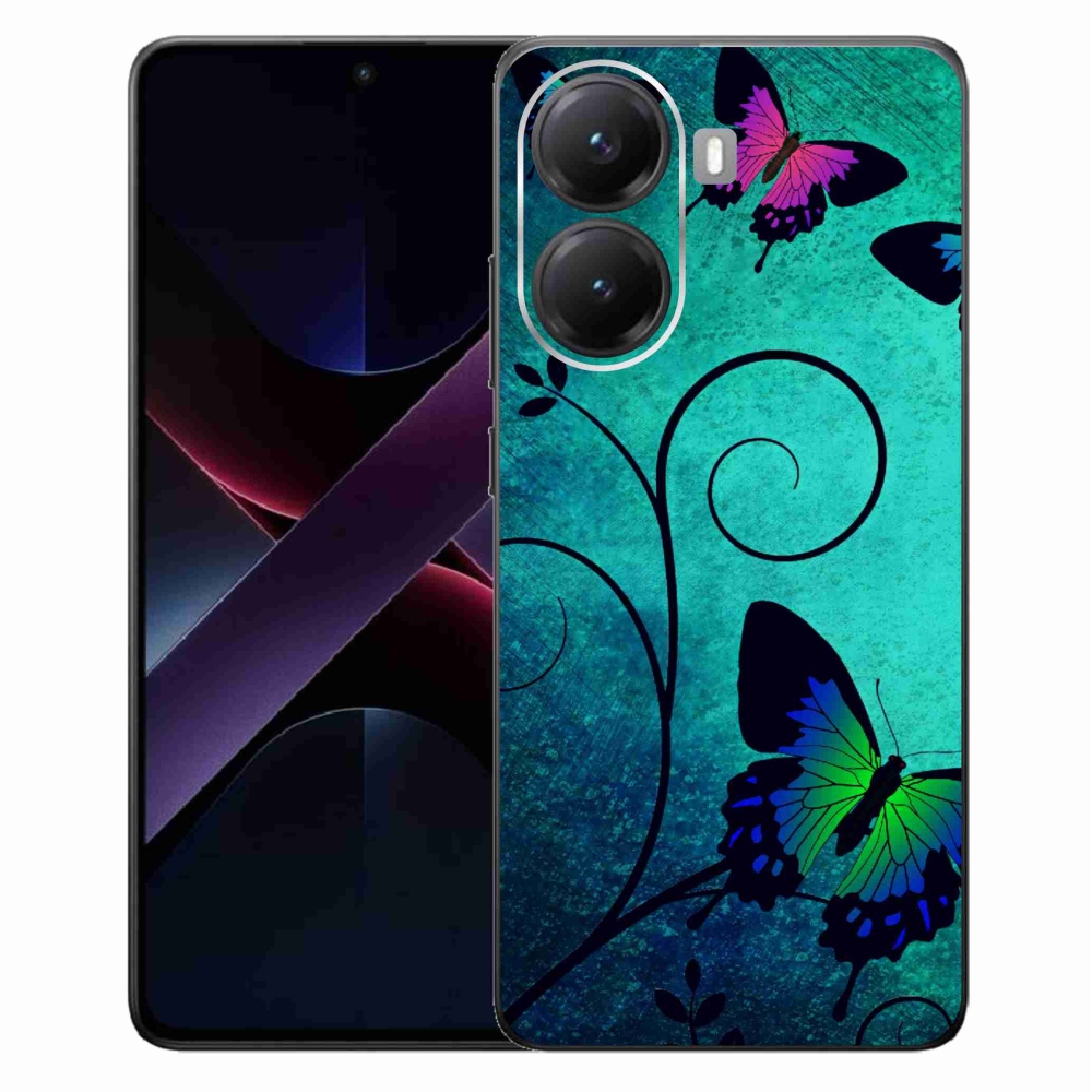 Gelový kryt mmCase na Xiaomi Poco X7 Pro 5G - barevní motýli