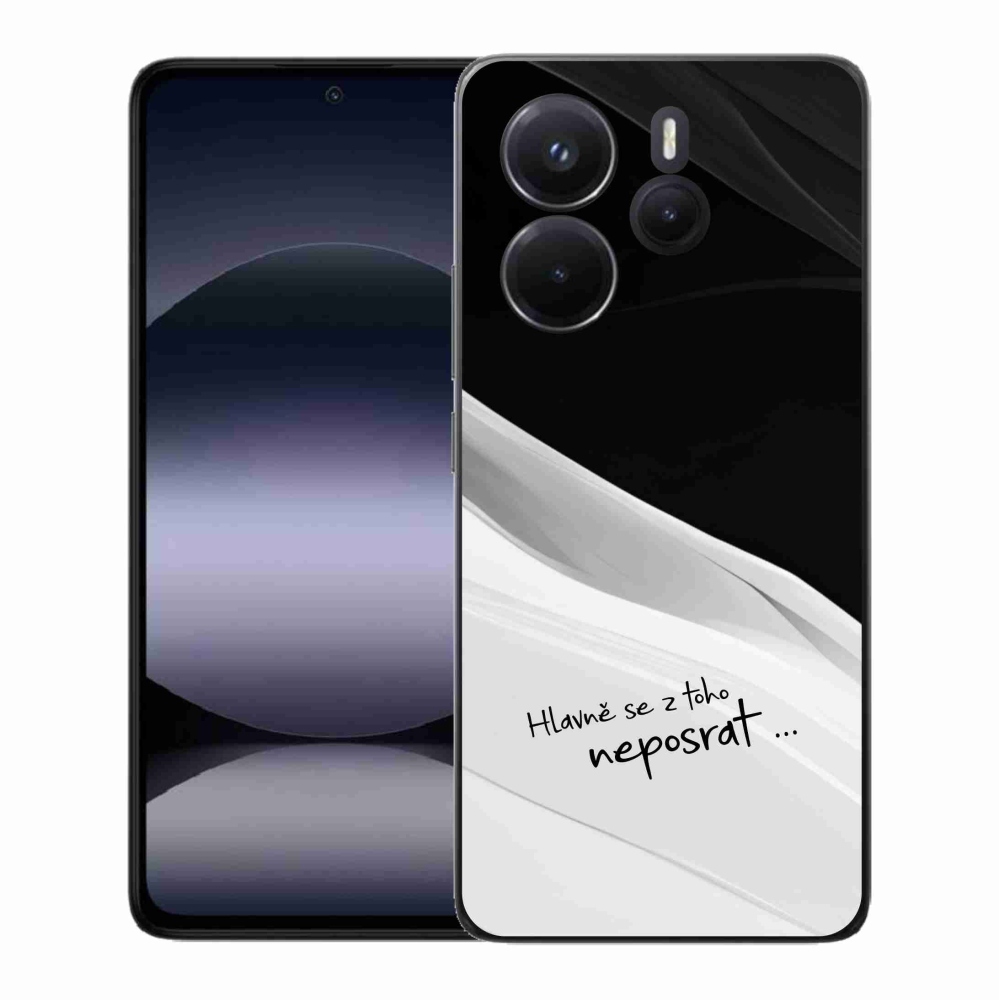Gelový kryt mmCase na Xiaomi Redmi Note 14 - vtipný text 13 bíločerné pozadí