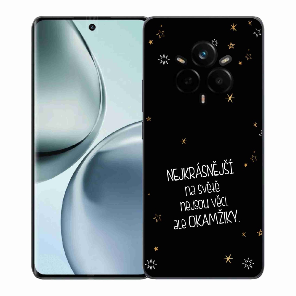Gelový kryt mmCase na Realme 14 Pro+ 5G - citát 4 černé pozadí