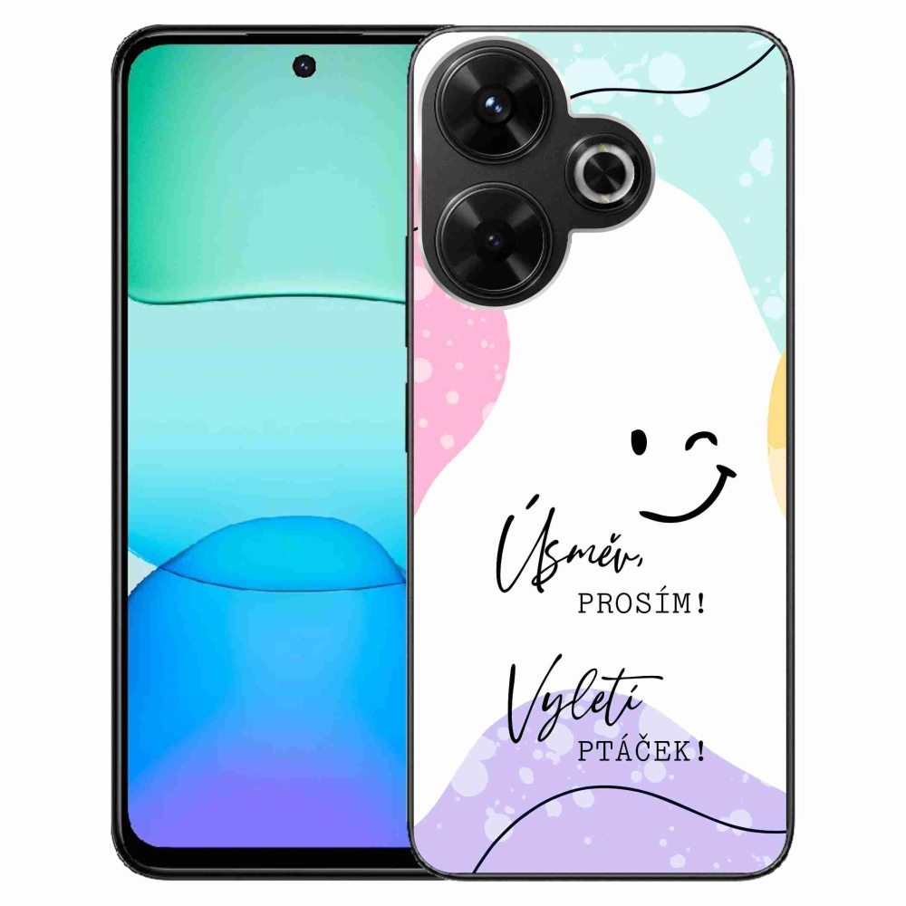 Gelový kryt mmCase na Xiaomi Redmi 13 4G/Poco M6 4G  - vtipný text 4 bílé pozadí