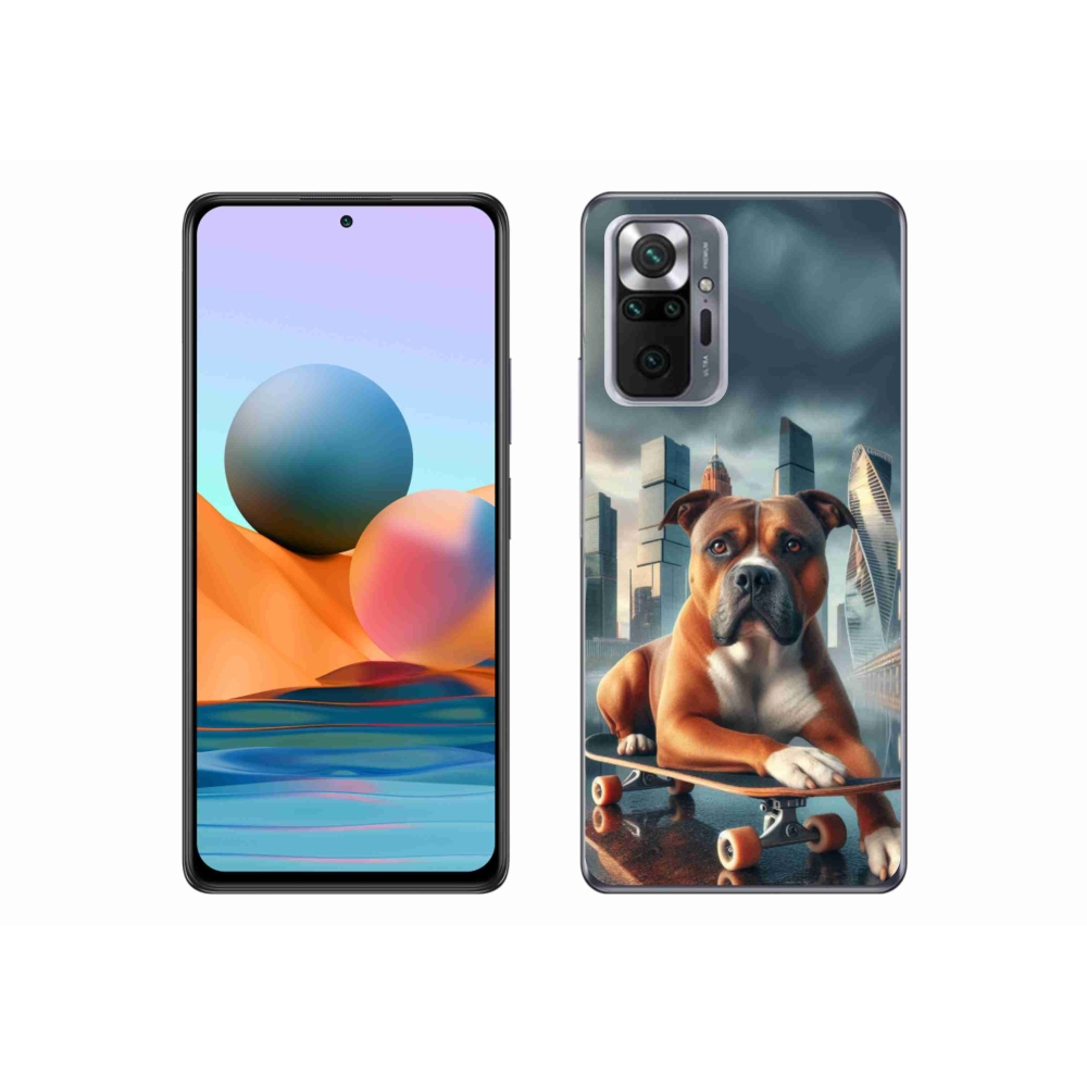 Gelový kryt mmCase na Xiaomi Redmi Note 10 Pro - pes na skateboardu