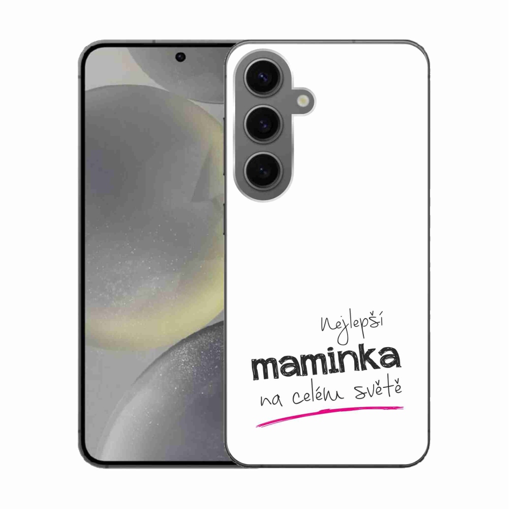 Gelový kryt mmCase na Samsung Galaxy S24 - nejlepší maminka 4 bílé pozadí