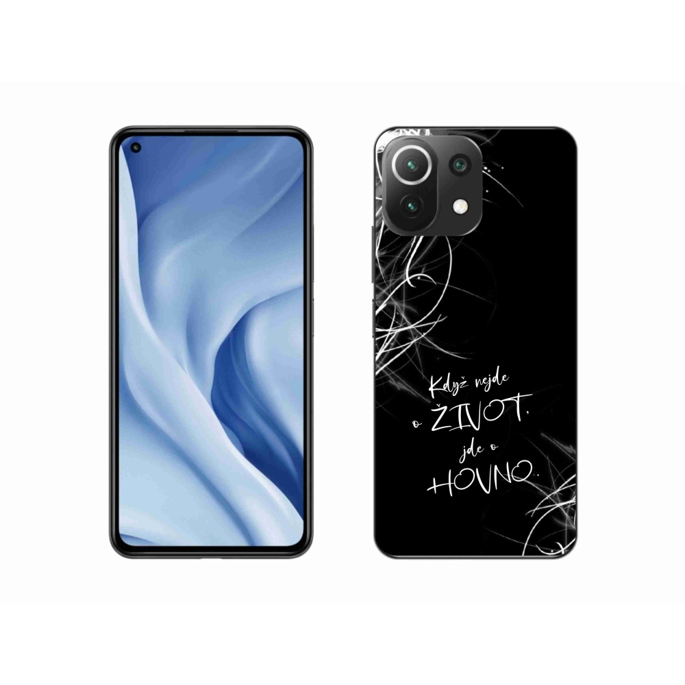 Gelový kryt mmCase na Xiaomi 11 Lite 5G NE - vtipný text 16 černé pozadí
