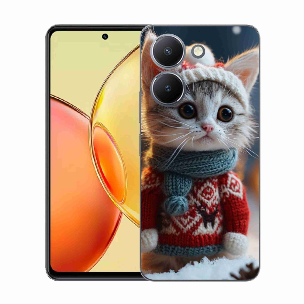 Gelový kryt mmCase na Vivo Y36 - kotě ve svetru