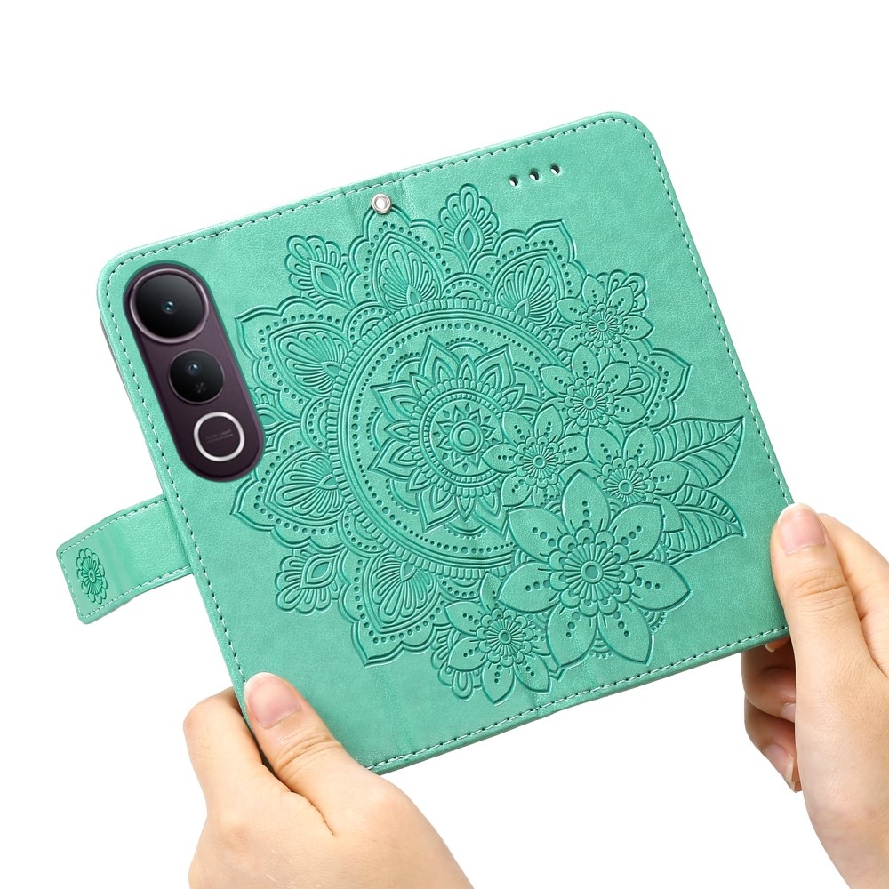 Mandala knížkové pouzdro na Vivo V50 Lite 4G/5G - modrozelené