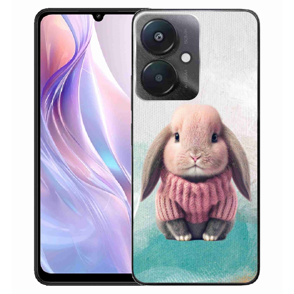Gelový kryt mmCase na Xiaomi Redmi 13C 5G - králíček ve svetru