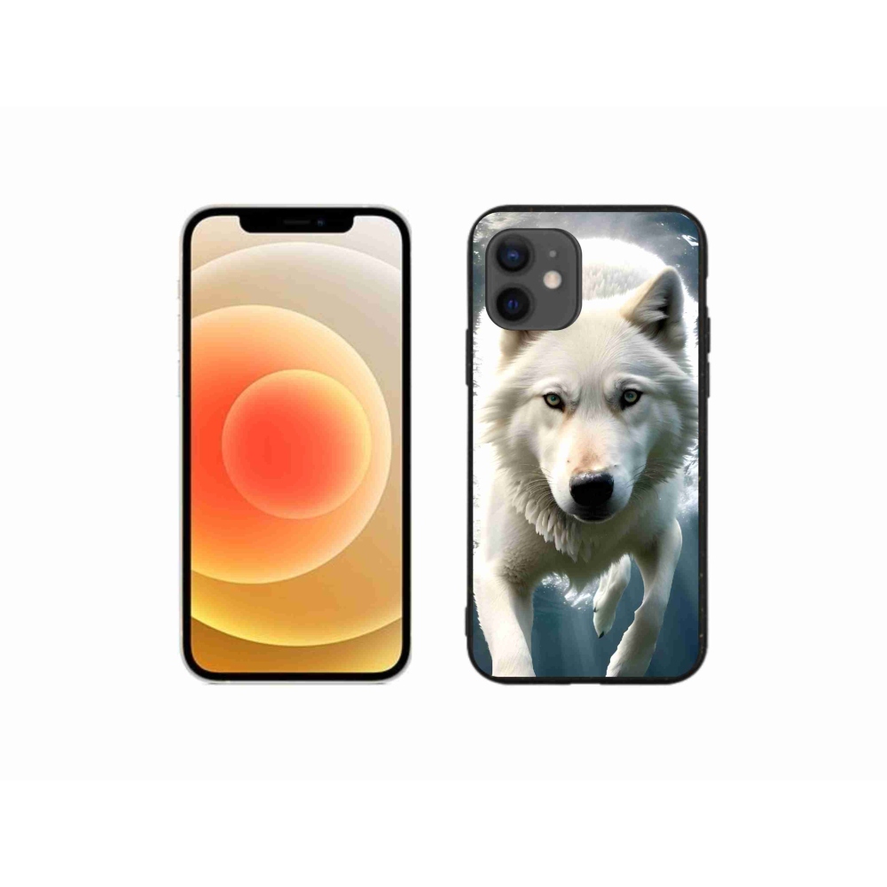 Gelový kryt mmCase na iPhone 12 mini - bílý vlk