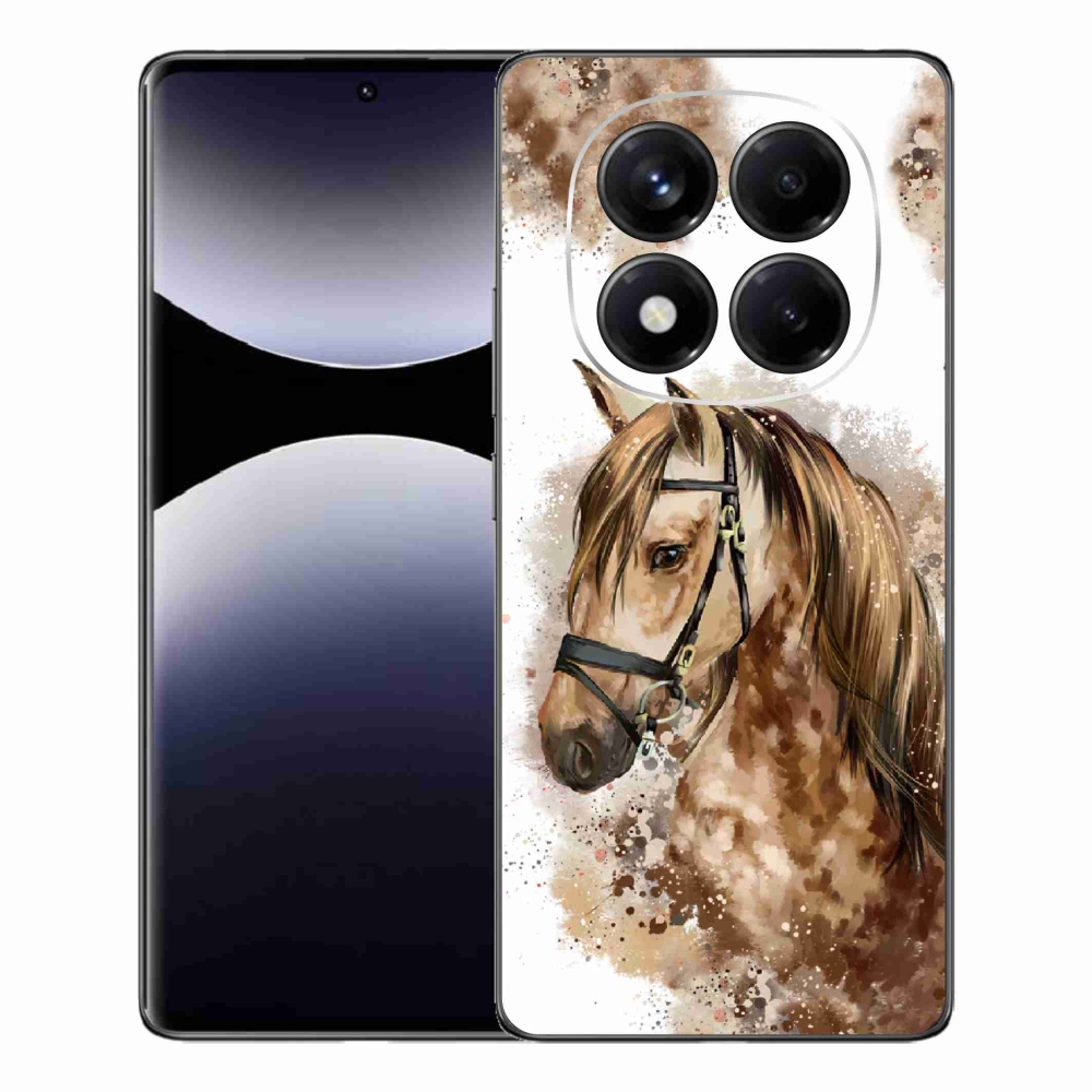 Gelový kryt mmCase na Xiaomi Redmi Note 14 Pro - hnědý kreslený kůň