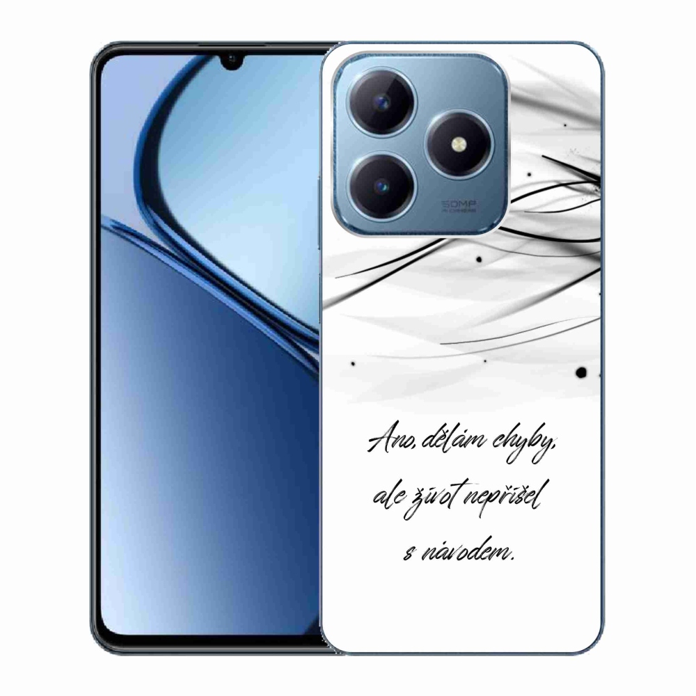 Gelový kryt mmCase na Realme C63 - citát bílé pozadí